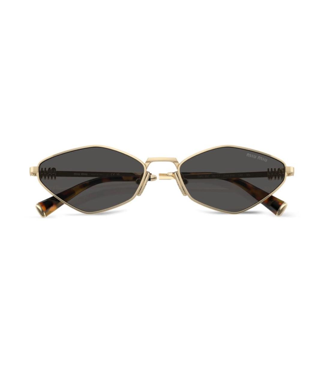 MIU MIU Черные металлические солнцезащитные очки, фото 1