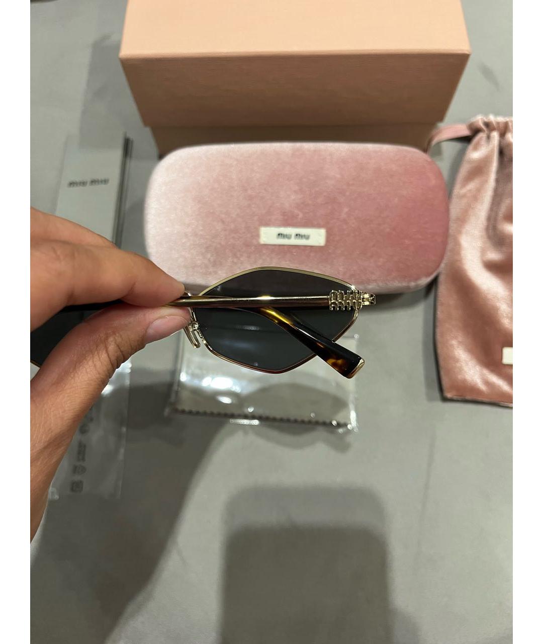 MIU MIU Черные металлические солнцезащитные очки, фото 4