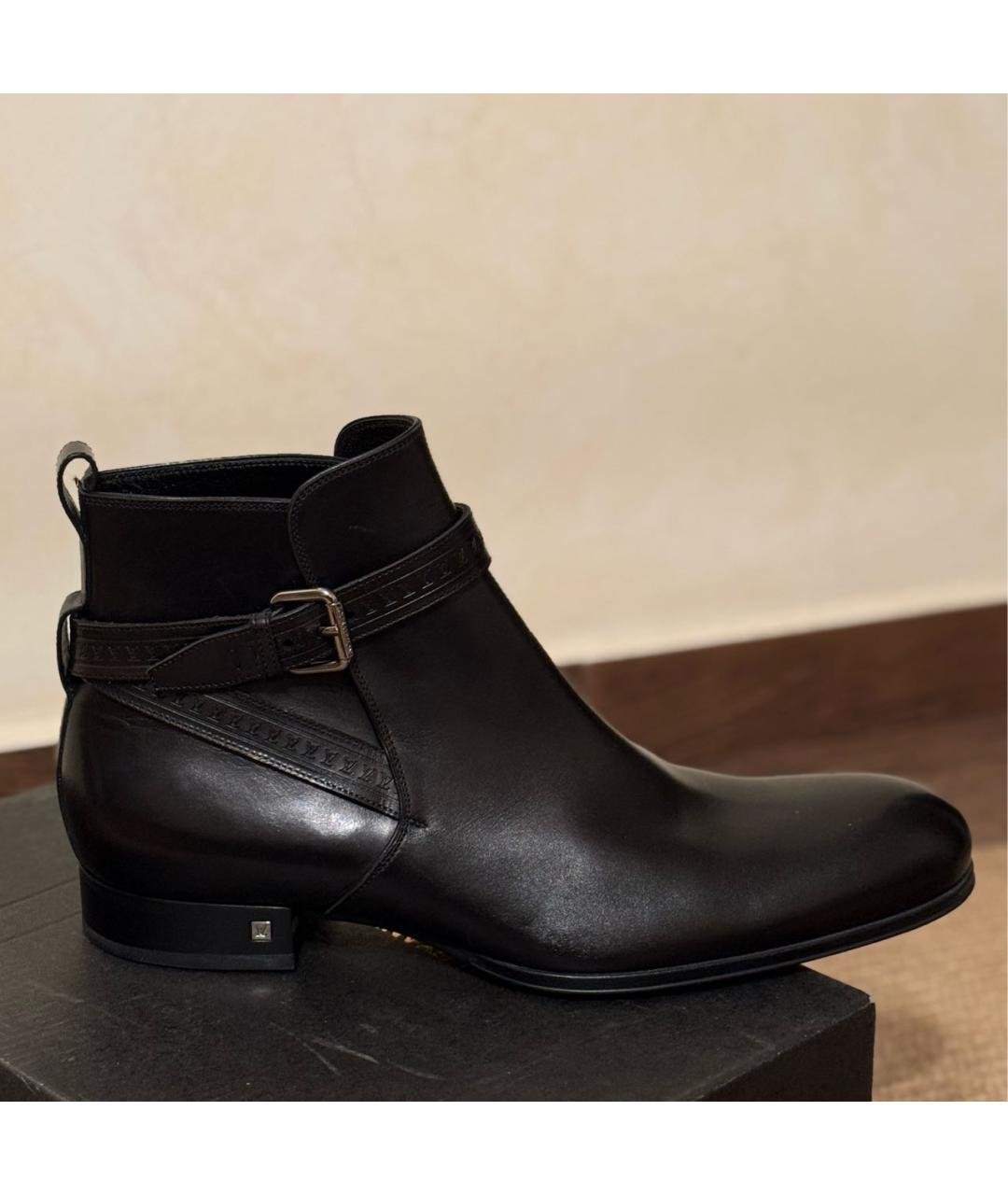 LOUIS VUITTON Черные кожаные высокие ботинки, фото 9