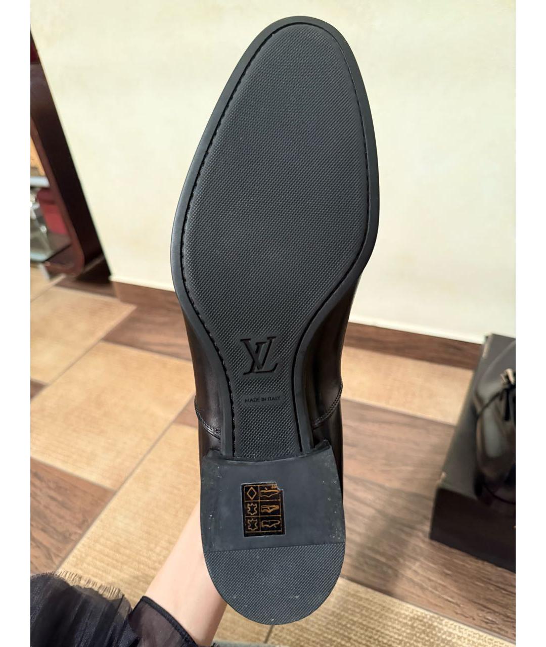 LOUIS VUITTON Черные кожаные высокие ботинки, фото 5