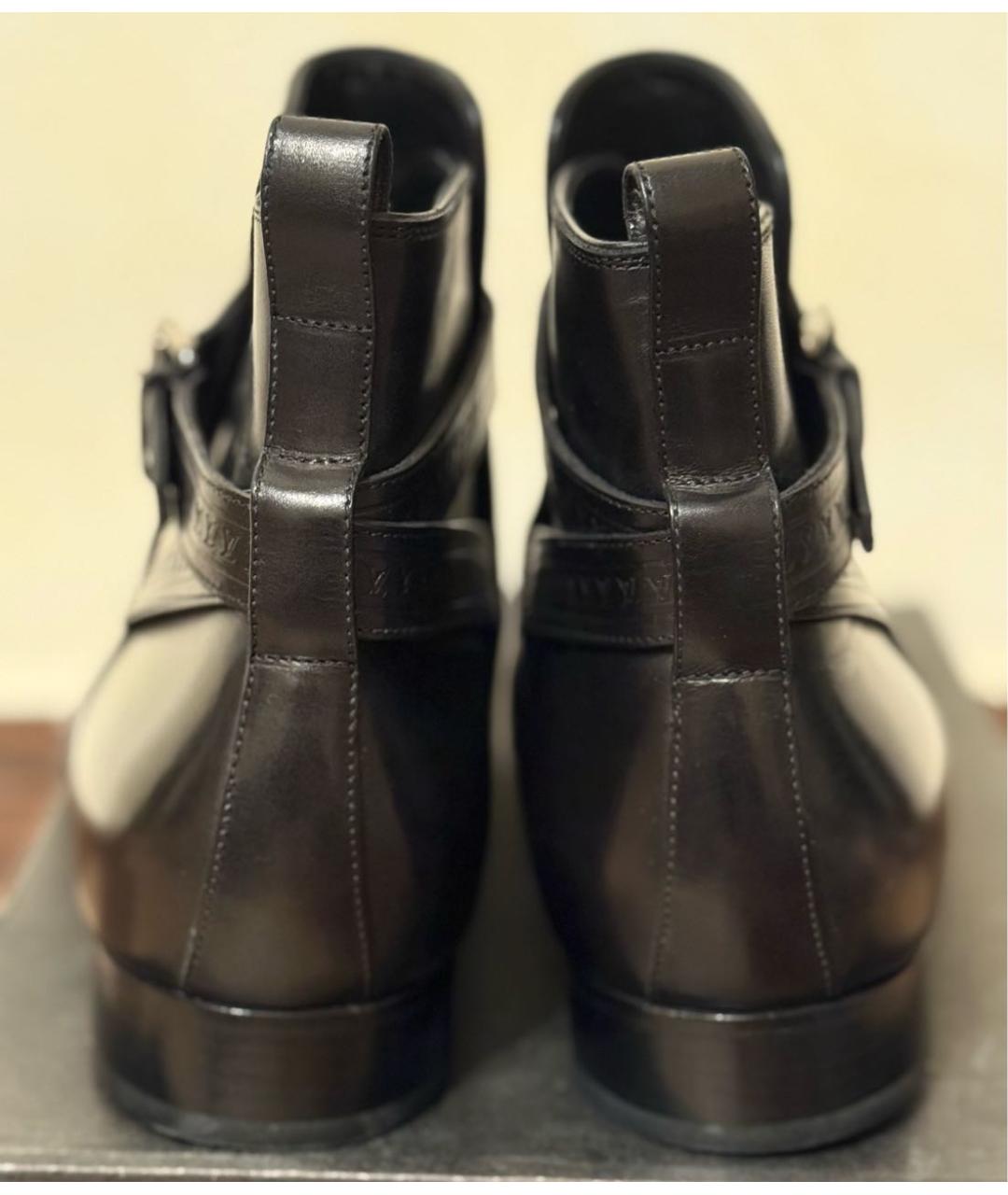 LOUIS VUITTON Черные кожаные высокие ботинки, фото 4