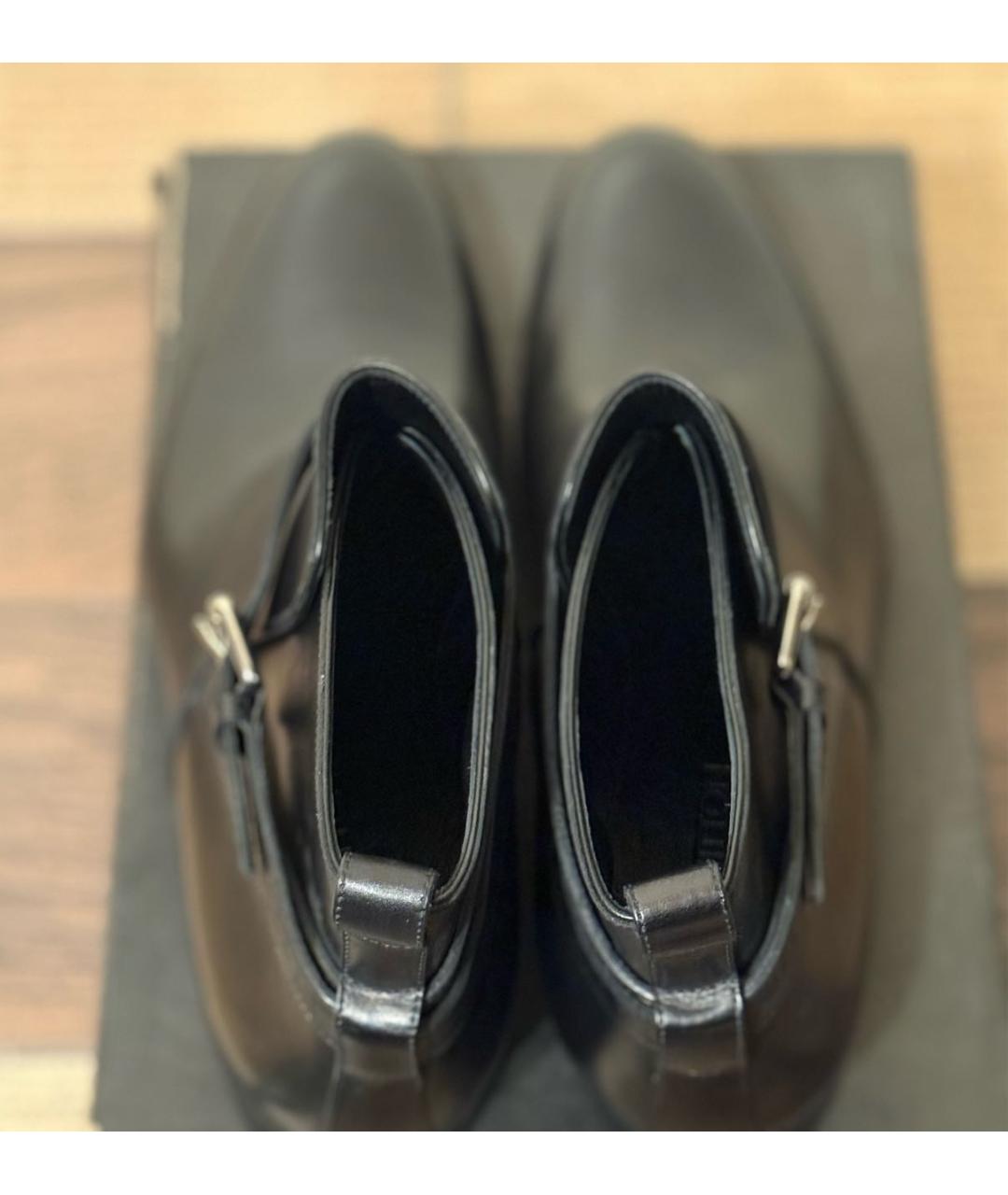 LOUIS VUITTON Черные кожаные высокие ботинки, фото 3