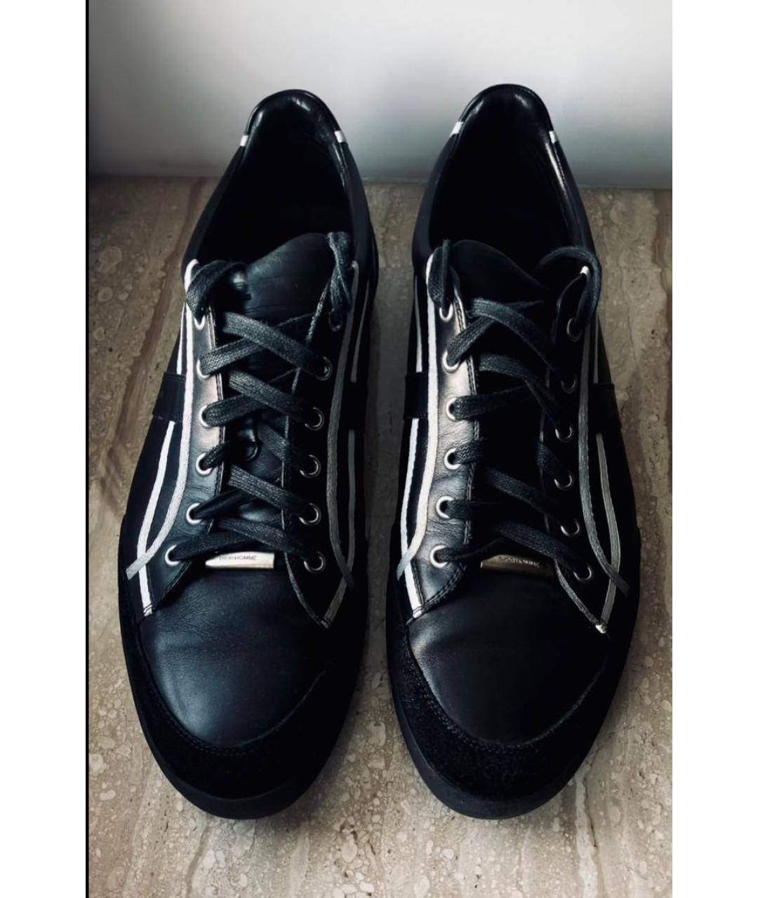 CHRISTIAN DIOR Черные кожаные низкие кроссовки / кеды, фото 2