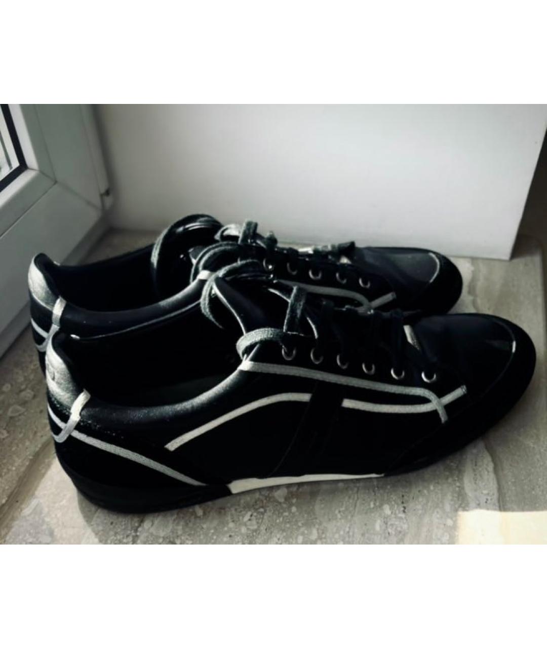 CHRISTIAN DIOR Черные кожаные низкие кроссовки / кеды, фото 8