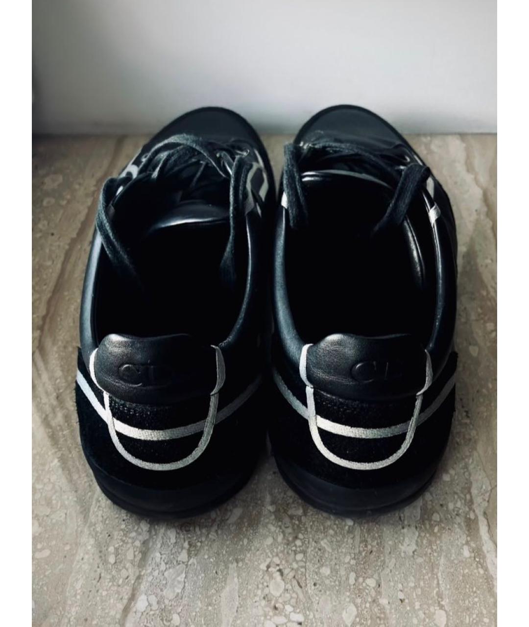 CHRISTIAN DIOR Черные кожаные низкие кроссовки / кеды, фото 4