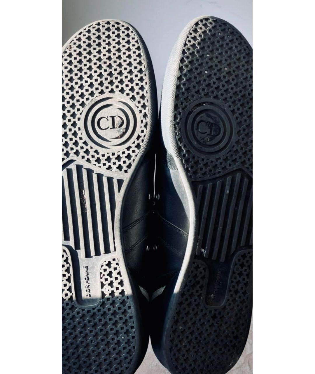 CHRISTIAN DIOR Черные кожаные низкие кроссовки / кеды, фото 6