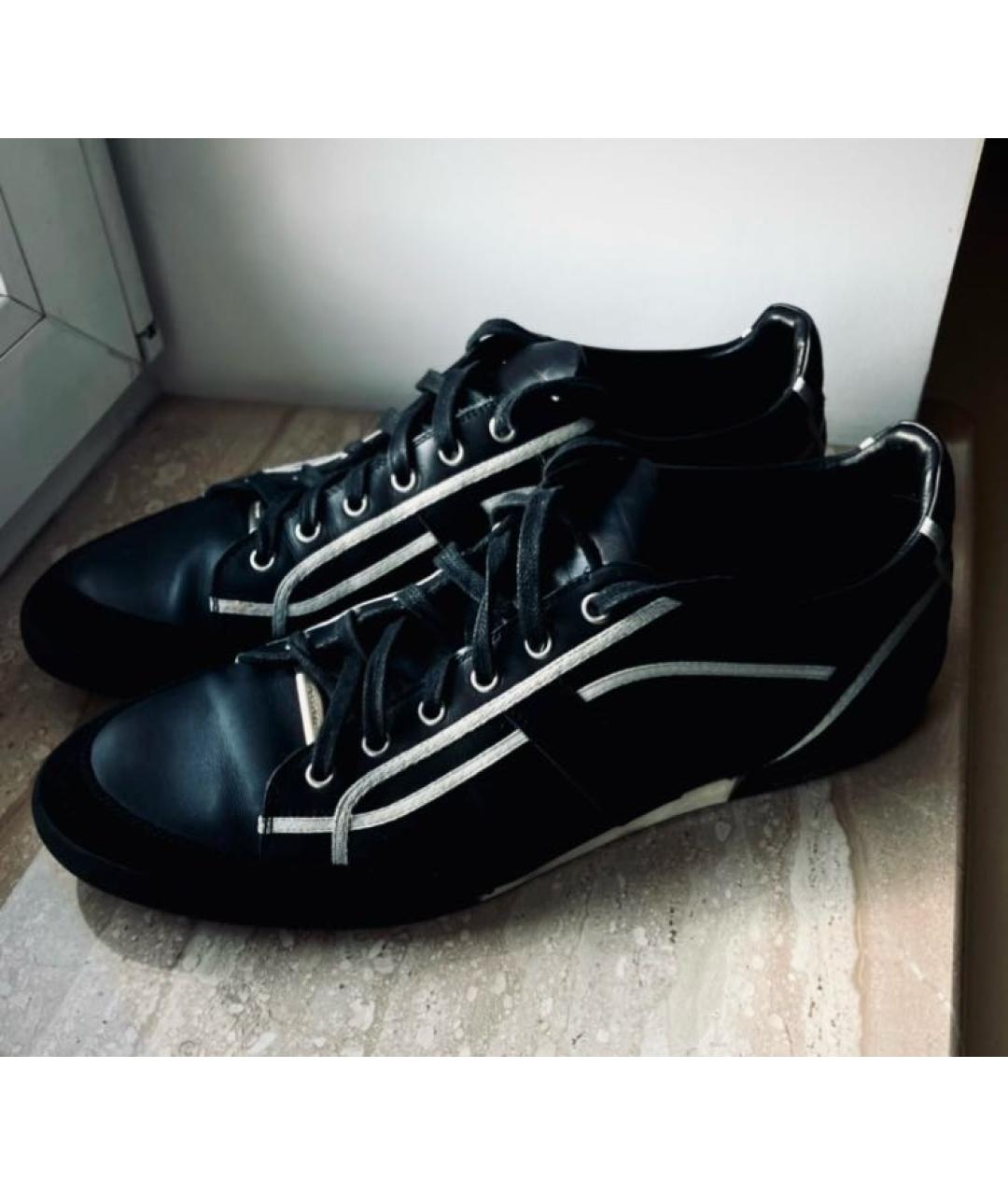 CHRISTIAN DIOR Черные кожаные низкие кроссовки / кеды, фото 3