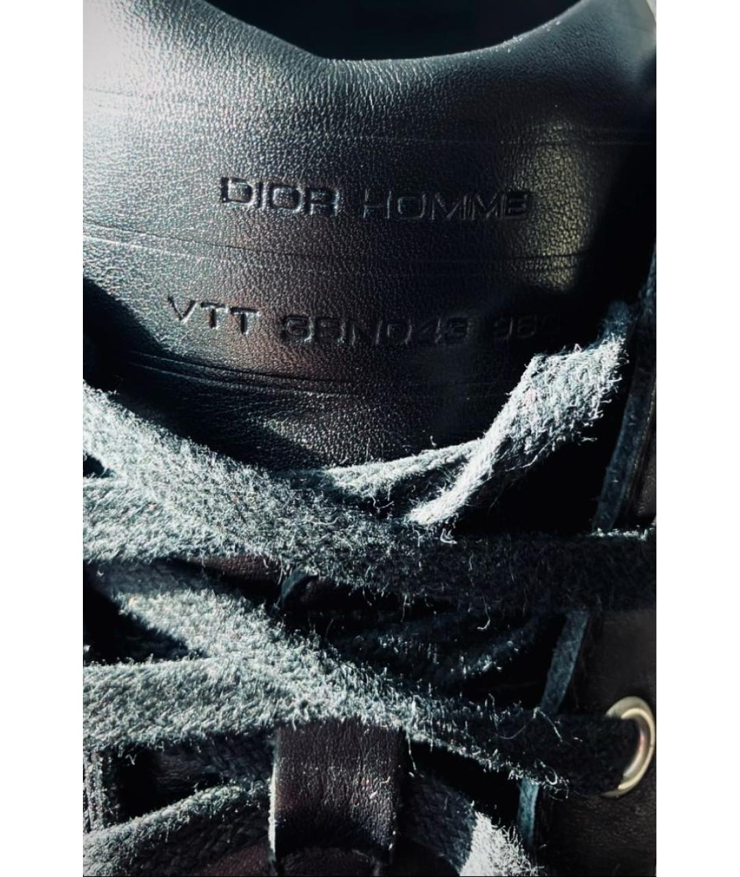 CHRISTIAN DIOR Черные кожаные низкие кроссовки / кеды, фото 7