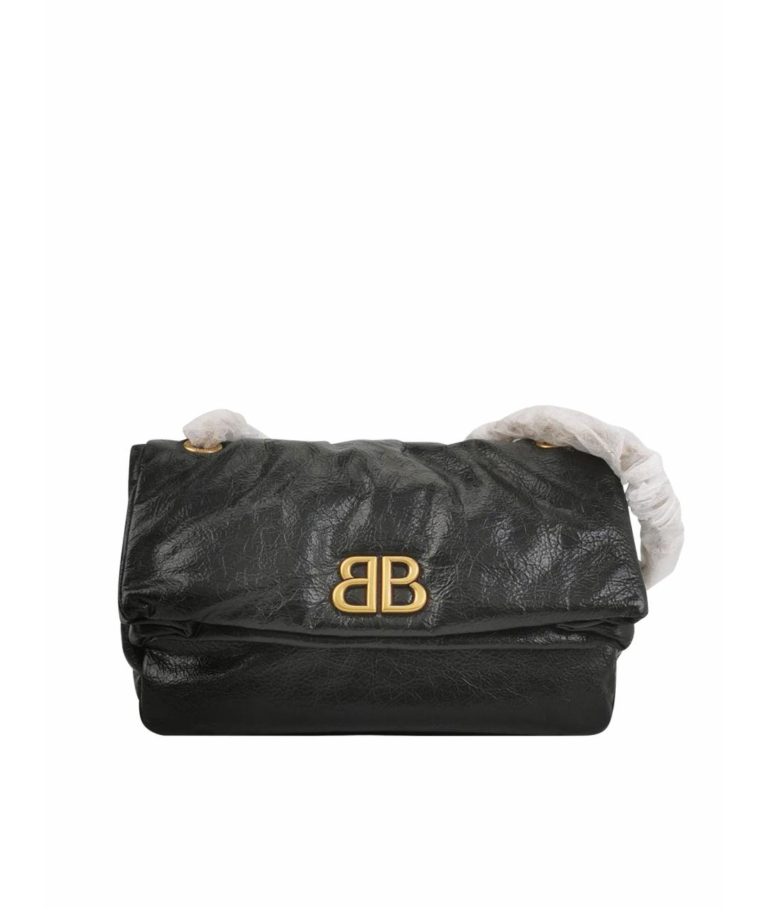 BALENCIAGA Черная кожаная сумка через плечо, фото 1