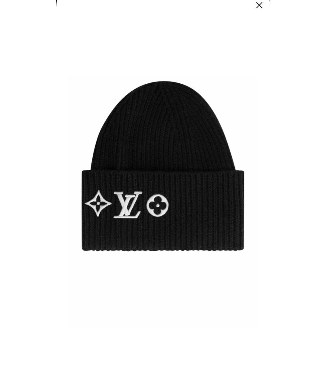 LOUIS VUITTON Черная шерстяная шапка, фото 4