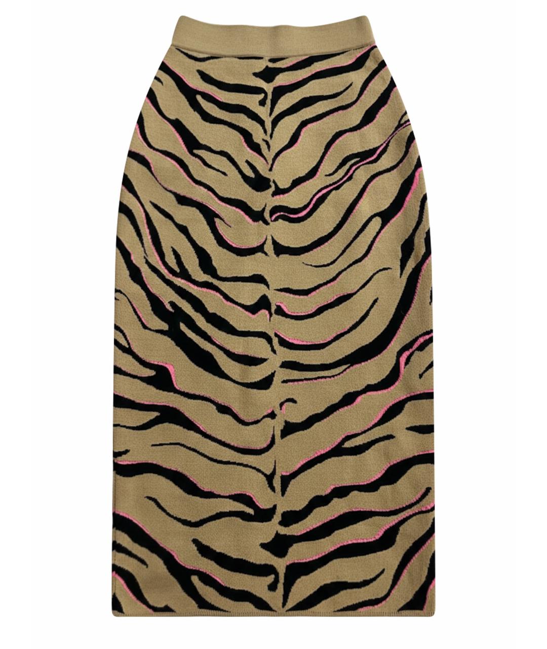 STELLA MCCARTNEY Бежевая шерстяная юбка миди, фото 1