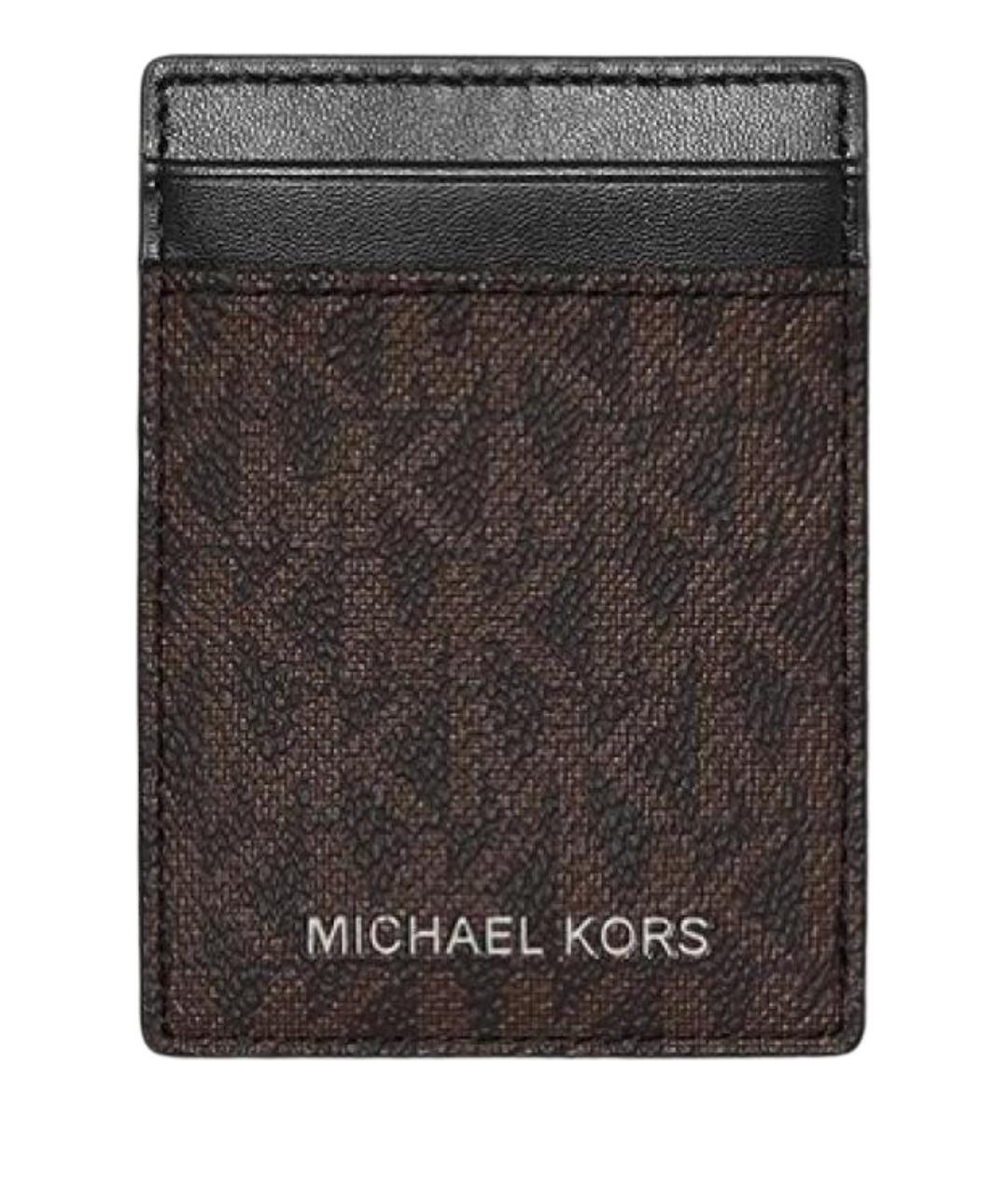 MICHAEL KORS Коричневый кардхолдер из искусственной кожи, фото 1