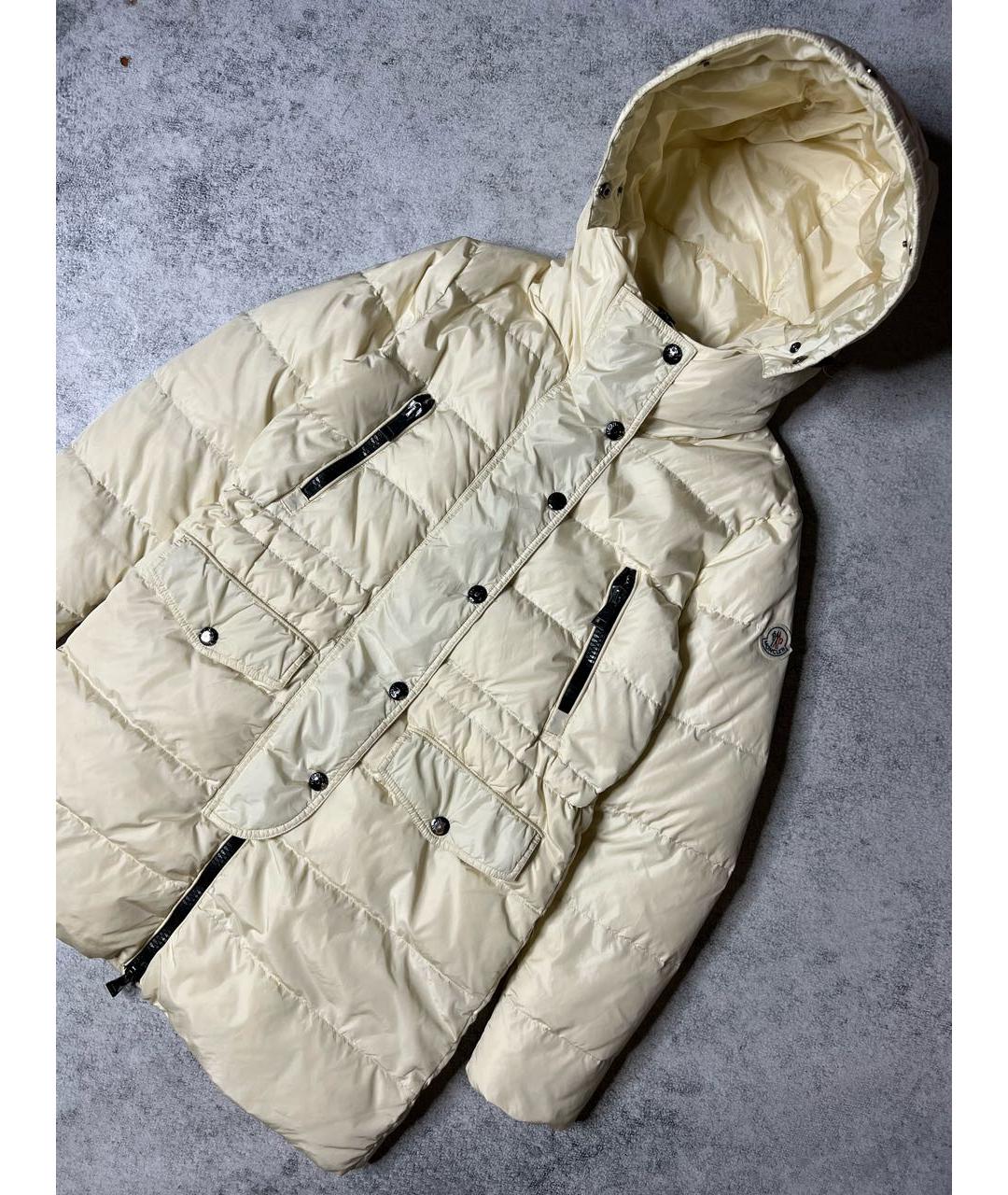 MONCLER Бежевый полиэстеровый тренч/плащ, фото 4