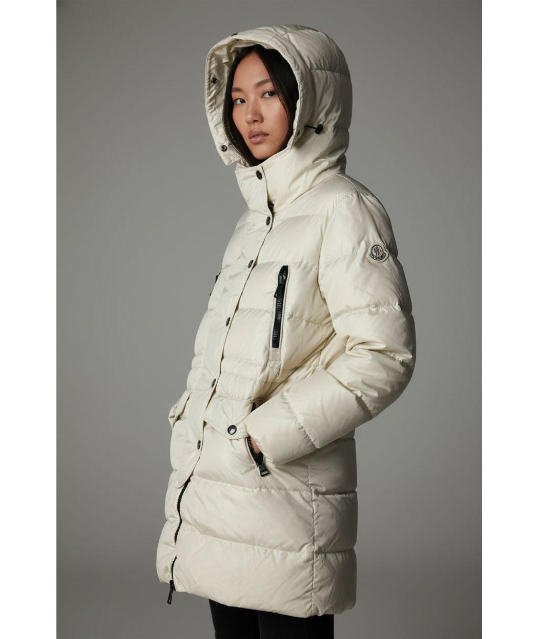 MONCLER Бежевый полиэстеровый тренч/плащ, фото 8