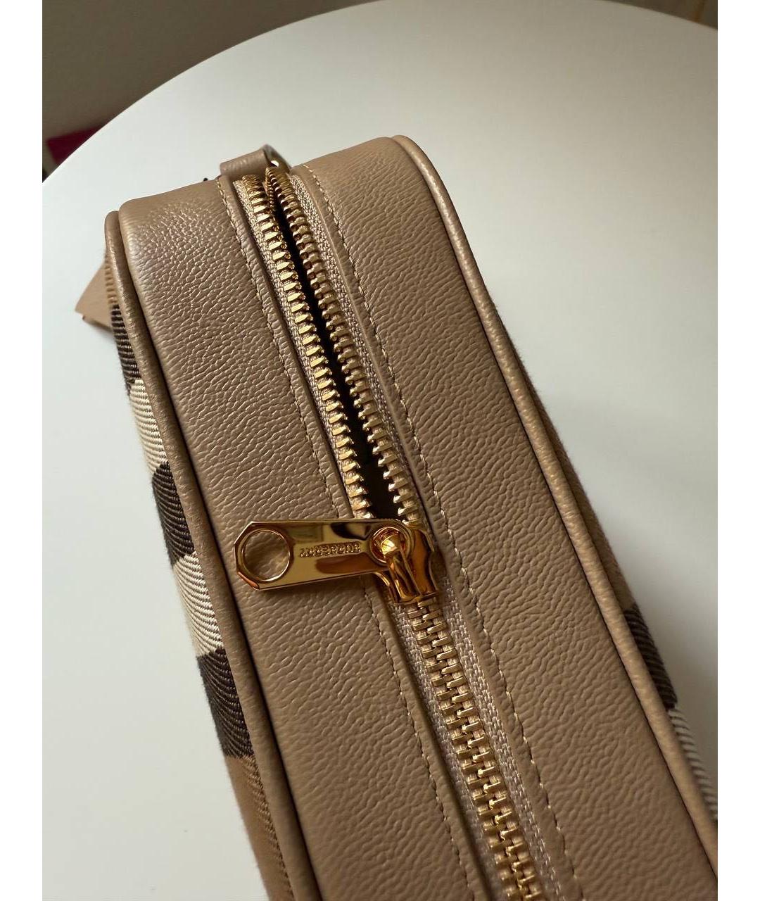 BURBERRY Бежевая тканевая сумка через плечо, фото 7