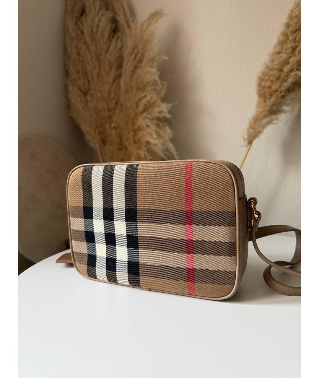 BURBERRY Бежевая тканевая сумка через плечо, фото 2