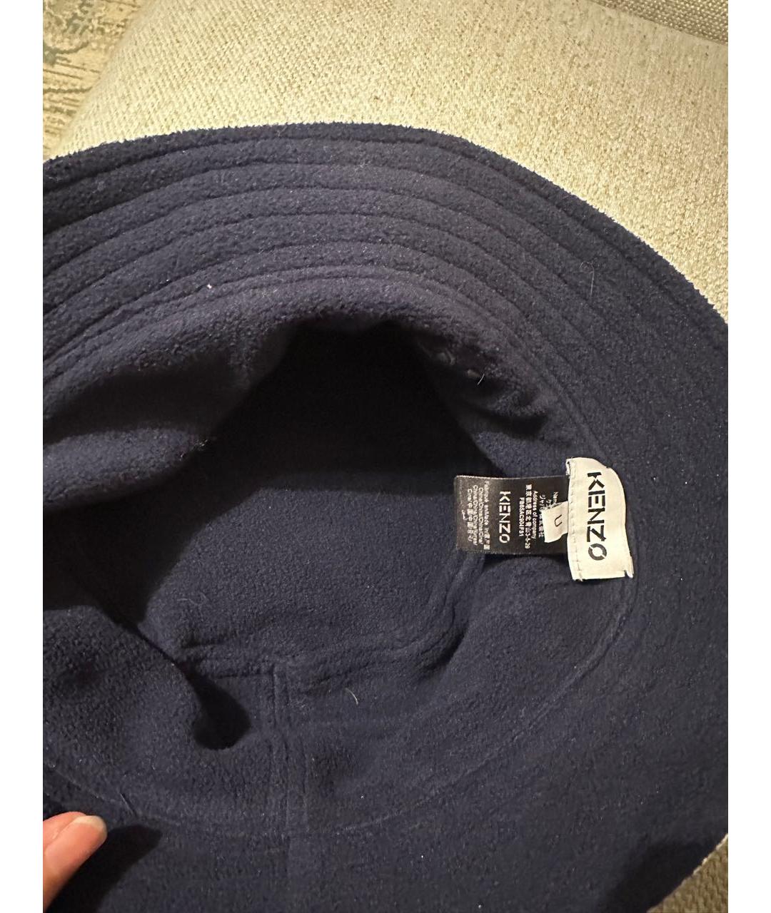 KENZO Темно-синяя хлопковая панама, фото 4