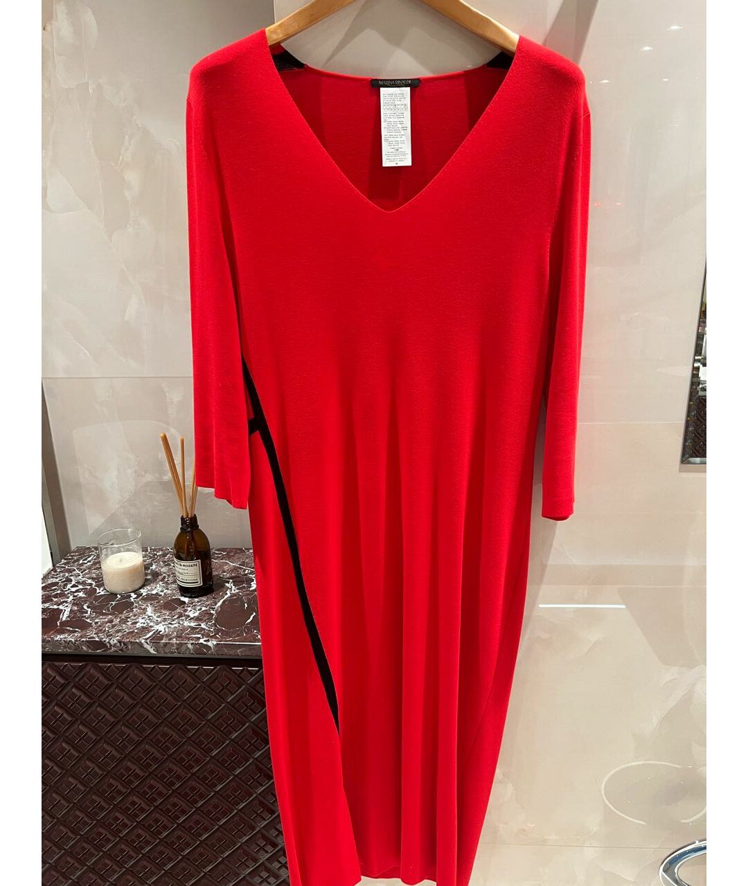 MARINA RINALDI Красное полиамидовое повседневное платье, фото 4