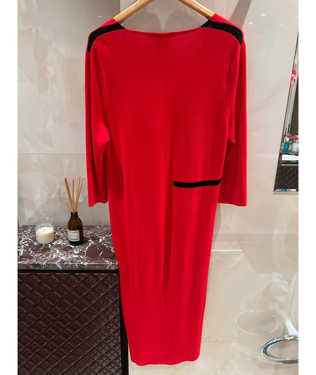 MARINA RINALDI Красное полиамидовое повседневное платье, фото 2