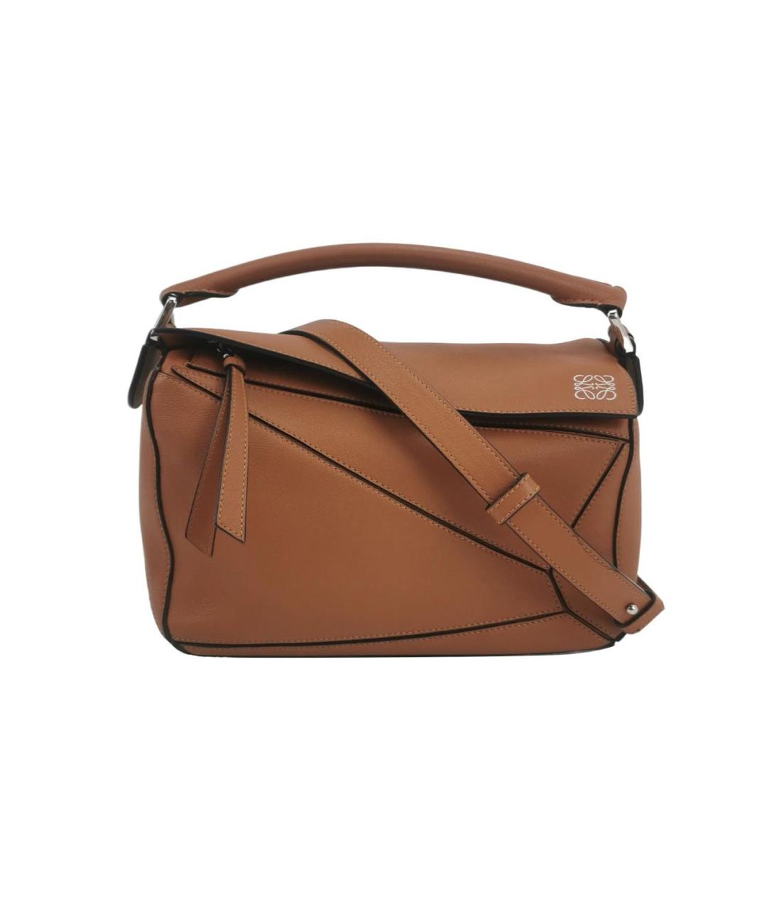 LOEWE Коричневая кожаная сумка через плечо, фото 1