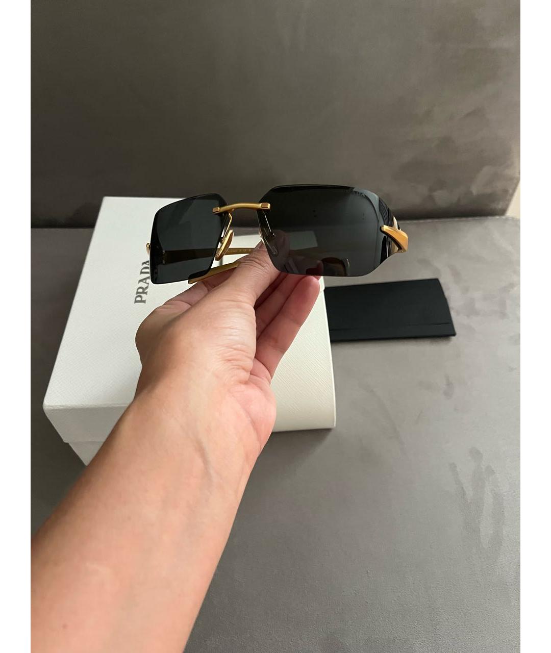 PRADA Черные металлические солнцезащитные очки, фото 4