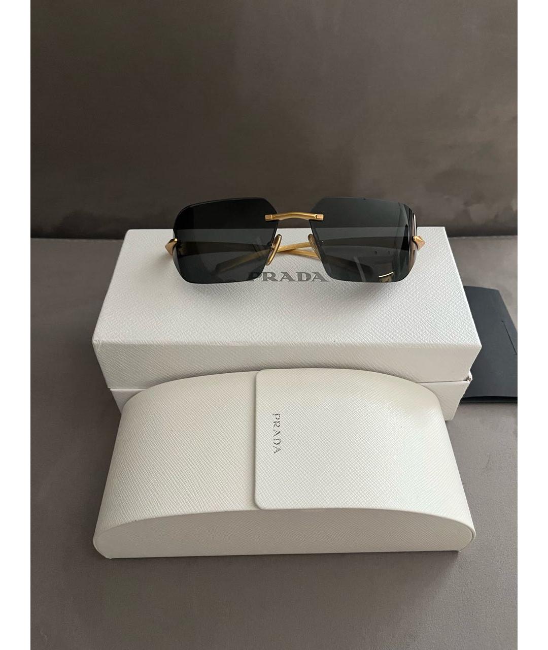 PRADA Черные металлические солнцезащитные очки, фото 8