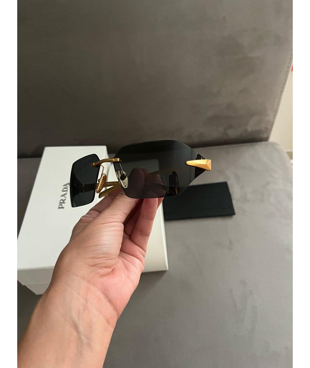 PRADA Черные металлические солнцезащитные очки, фото 7