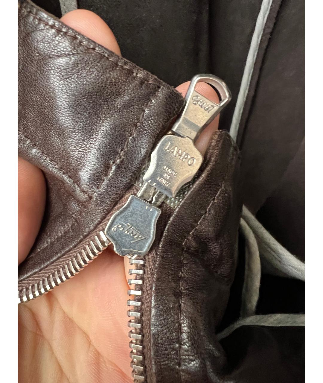 BRUNELLO CUCINELLI Коричневая кожаная куртка, фото 7