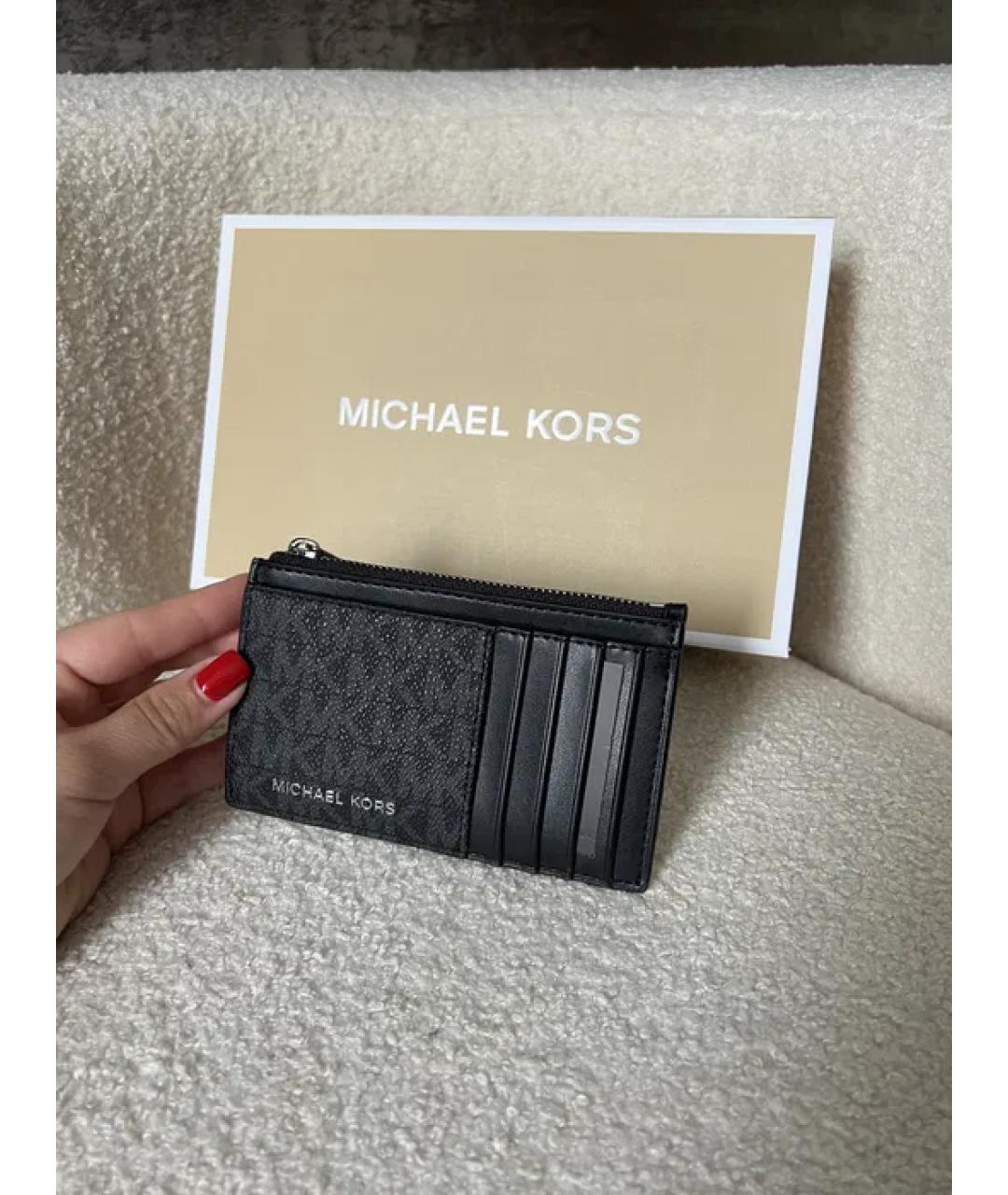 MICHAEL KORS Черный кардхолдер из искусственной кожи, фото 3
