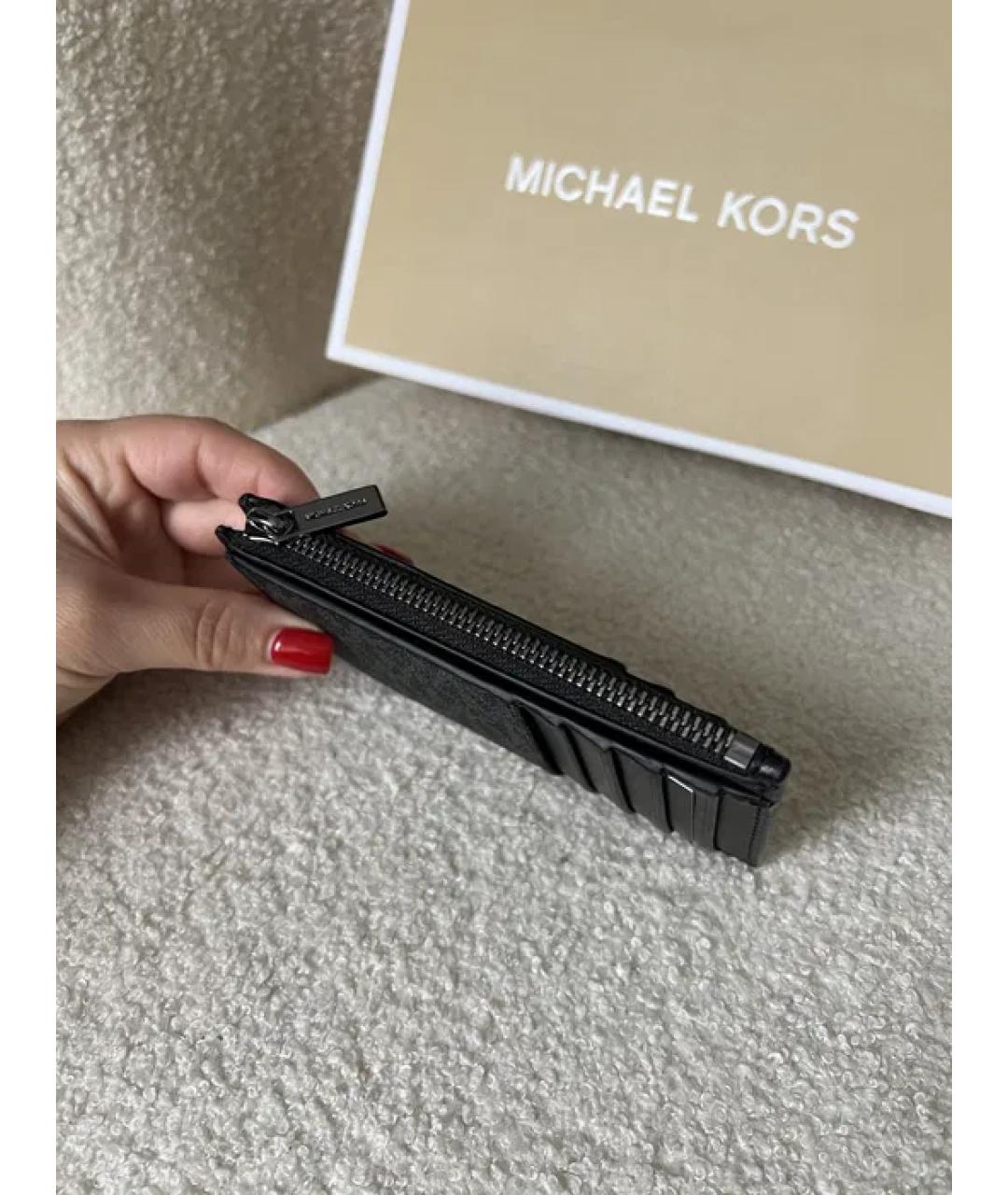 MICHAEL KORS Черный кардхолдер из искусственной кожи, фото 4