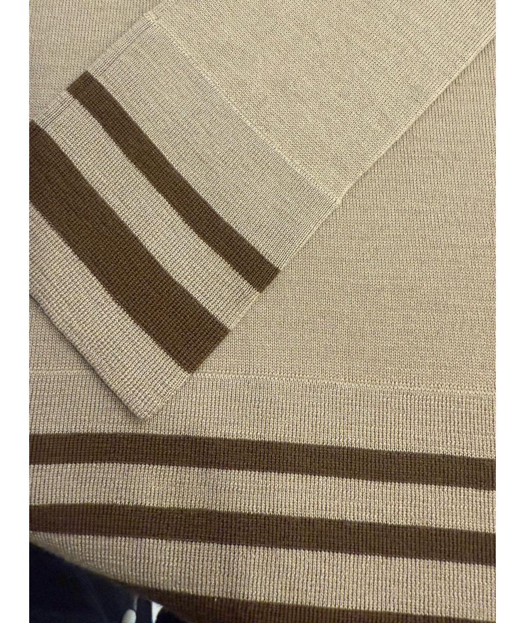 'S MAX MARA Бежевый шерстяной джемпер / свитер, фото 4
