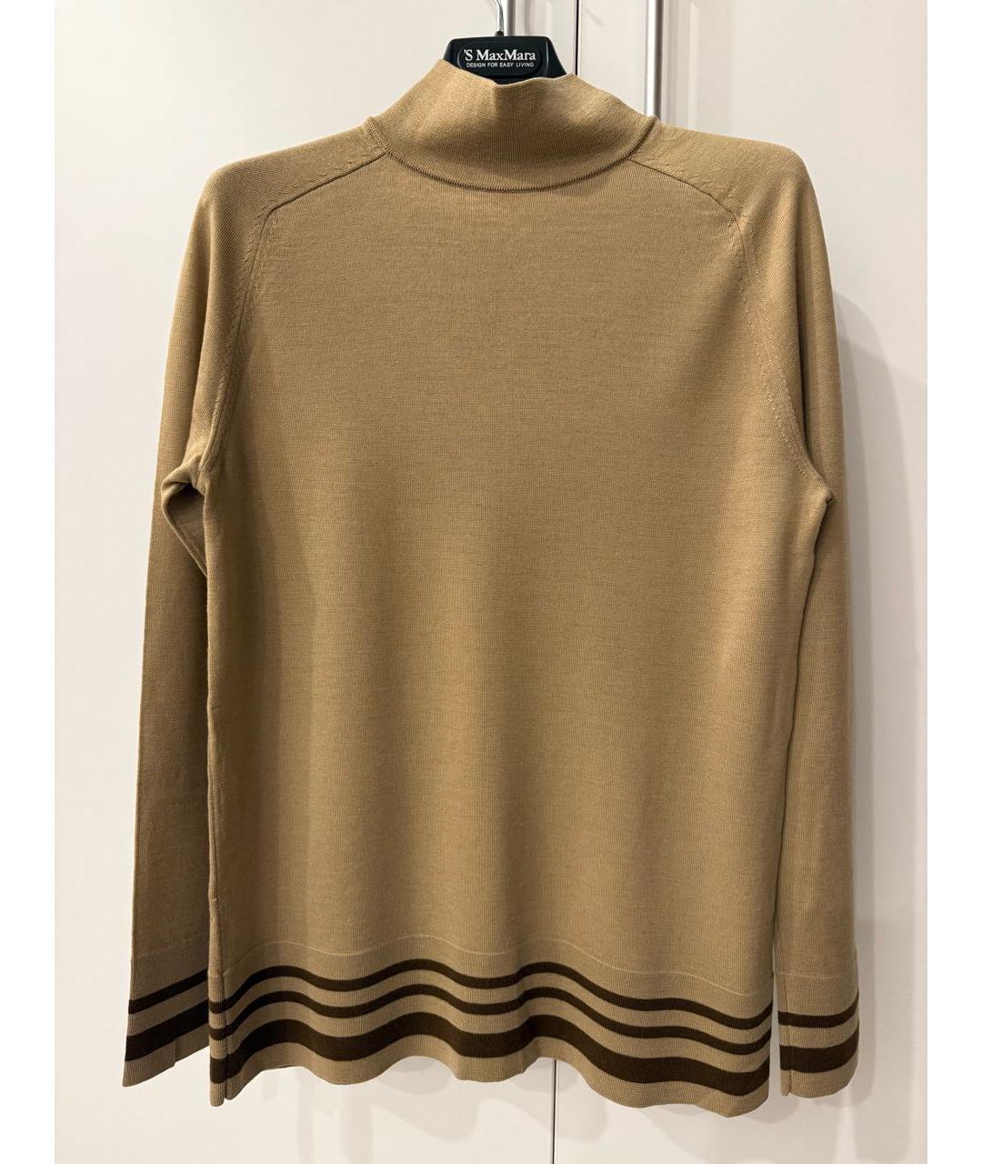 'S MAX MARA Бежевый шерстяной джемпер / свитер, фото 2