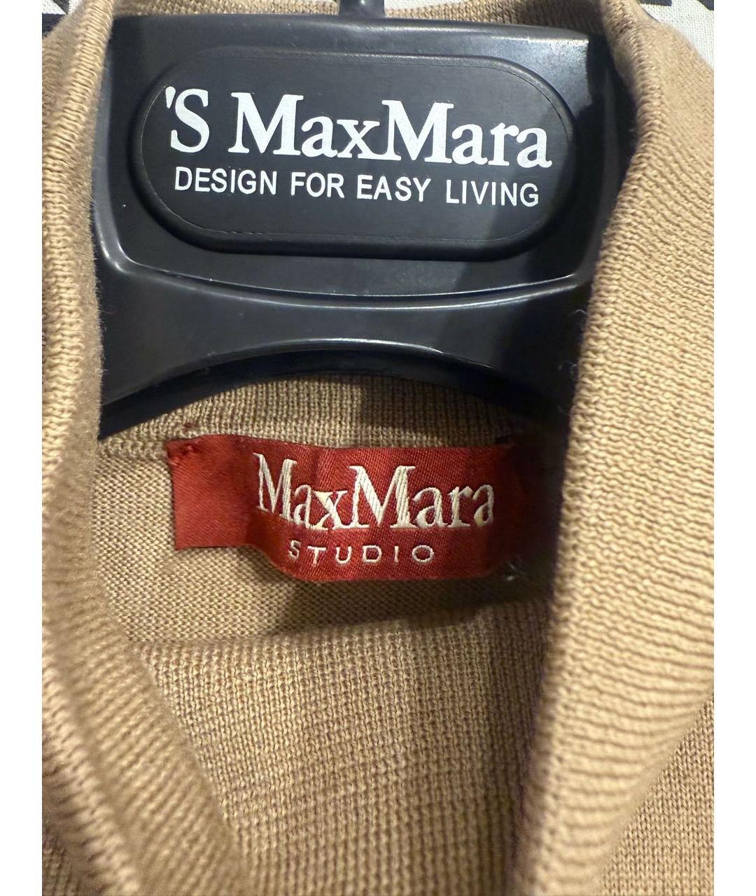 'S MAX MARA Бежевый шерстяной джемпер / свитер, фото 5