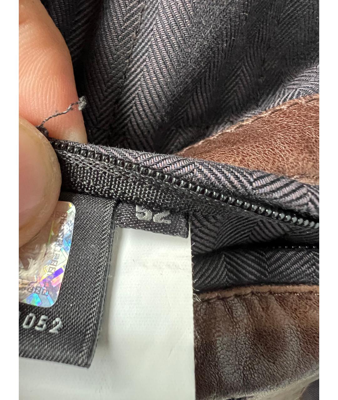 FENDI Коричневая кожаная куртка, фото 7