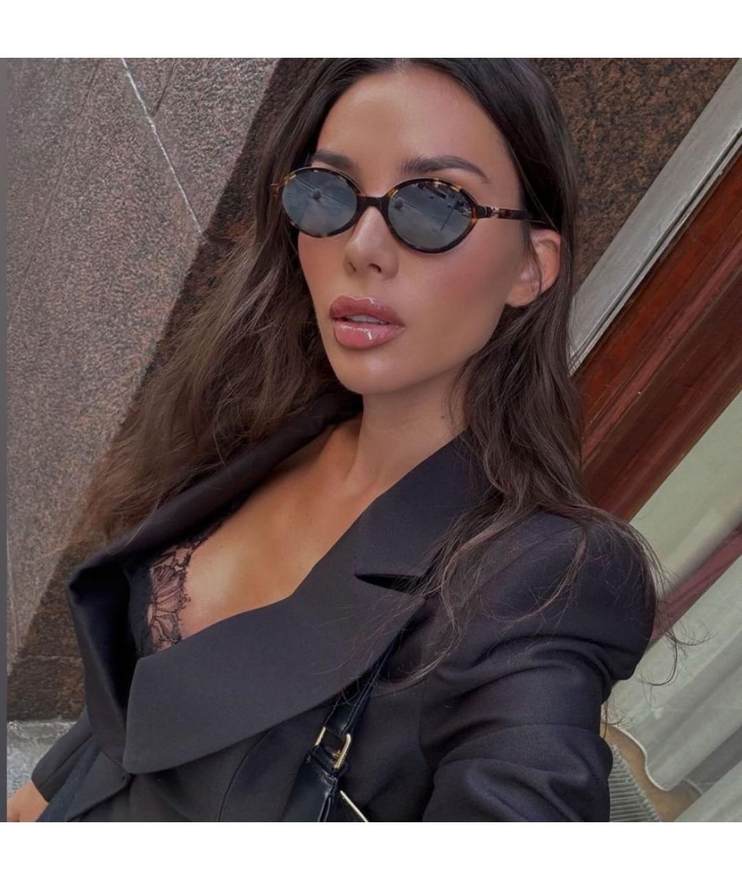 MIU MIU Коричневые пластиковые солнцезащитные очки, фото 5