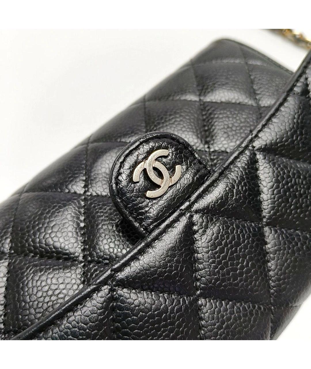 CHANEL Черная кожаная сумка через плечо, фото 6