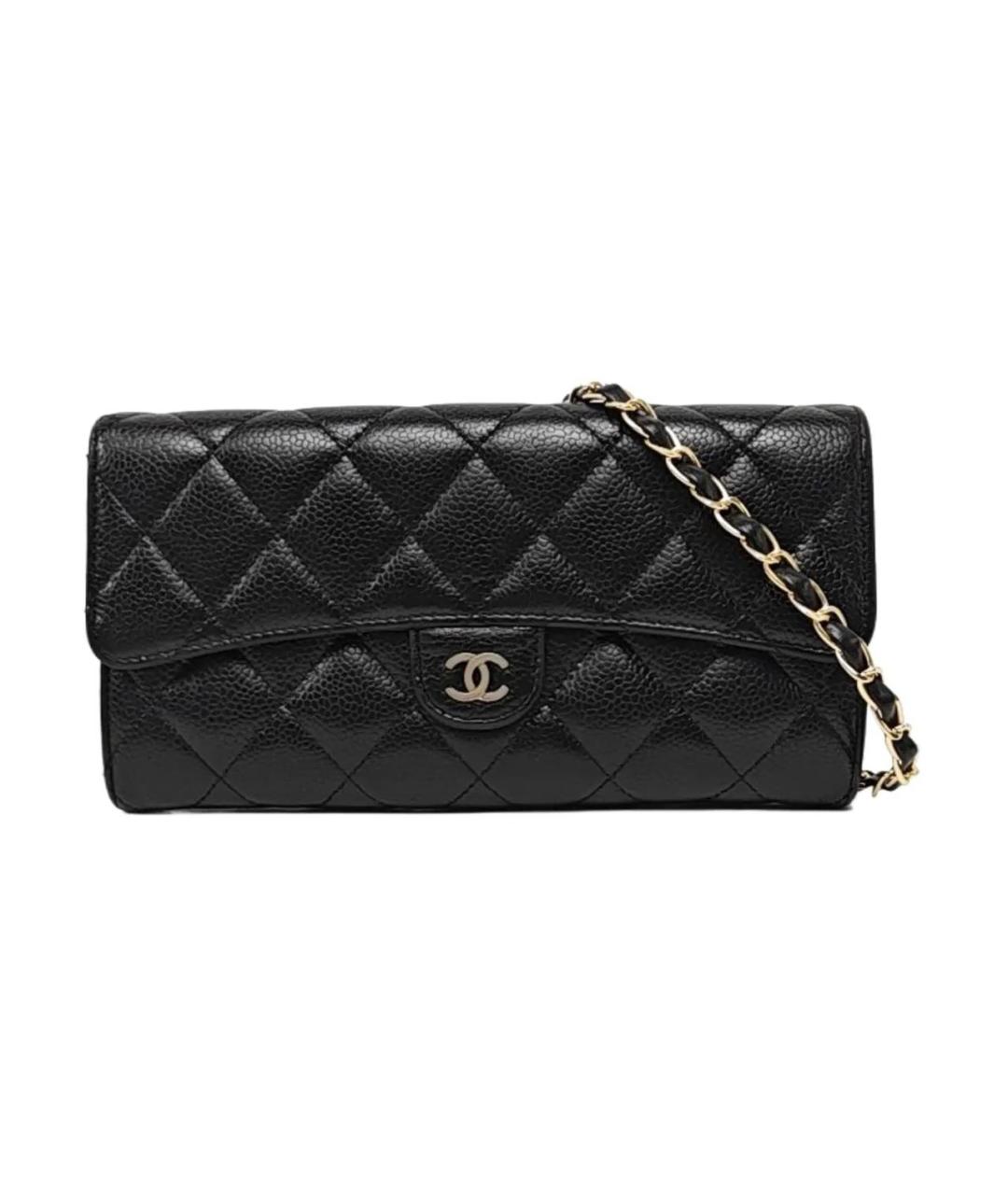 CHANEL Черная кожаная сумка через плечо, фото 1