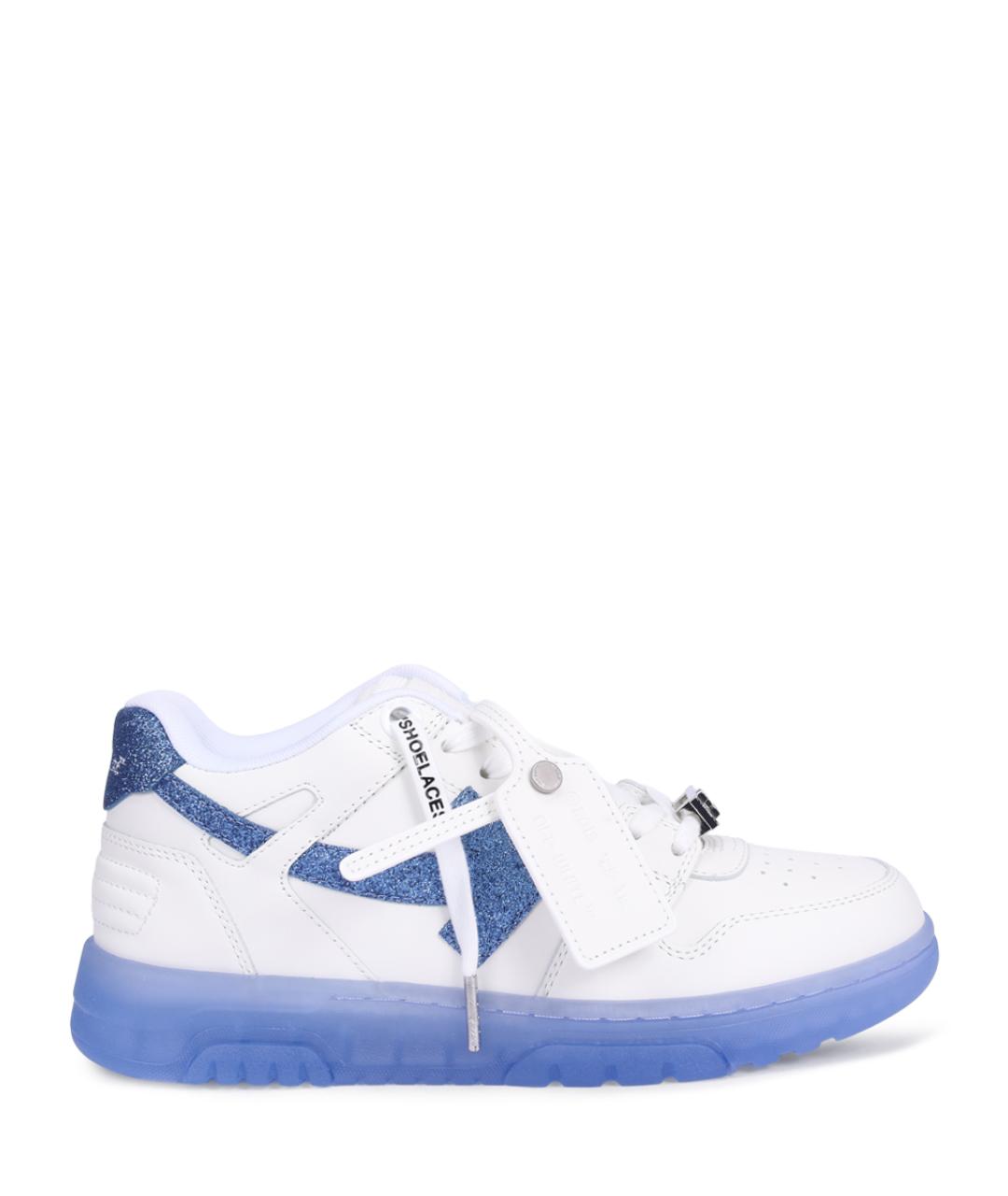 OFF-WHITE Белые кожаные кеды, фото 1