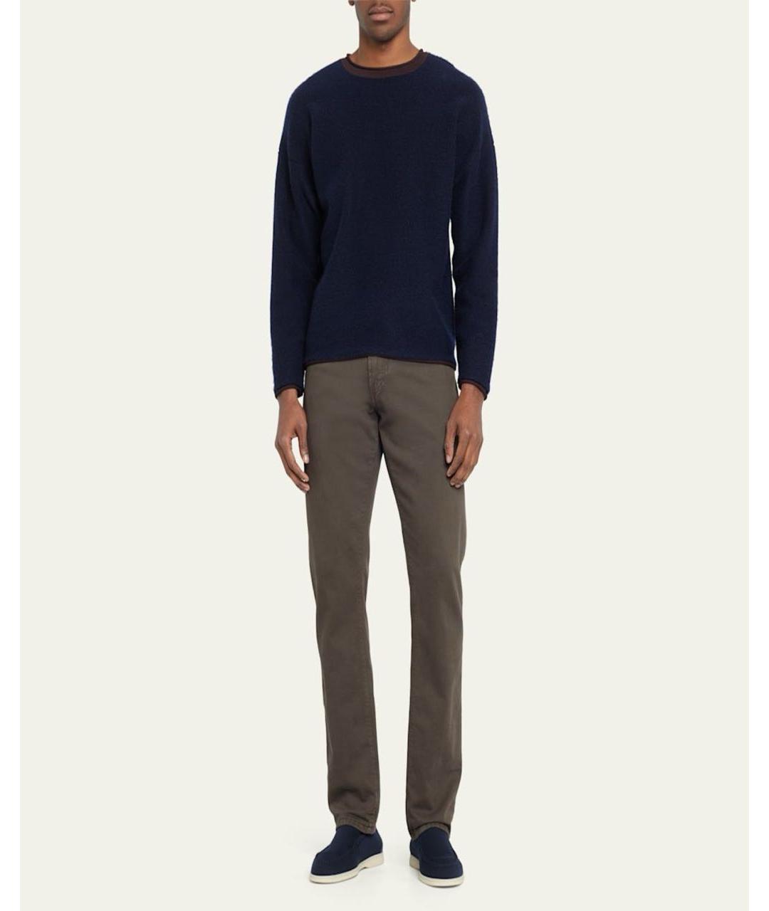 LORO PIANA Темно-синие замшевые лоферы, фото 2