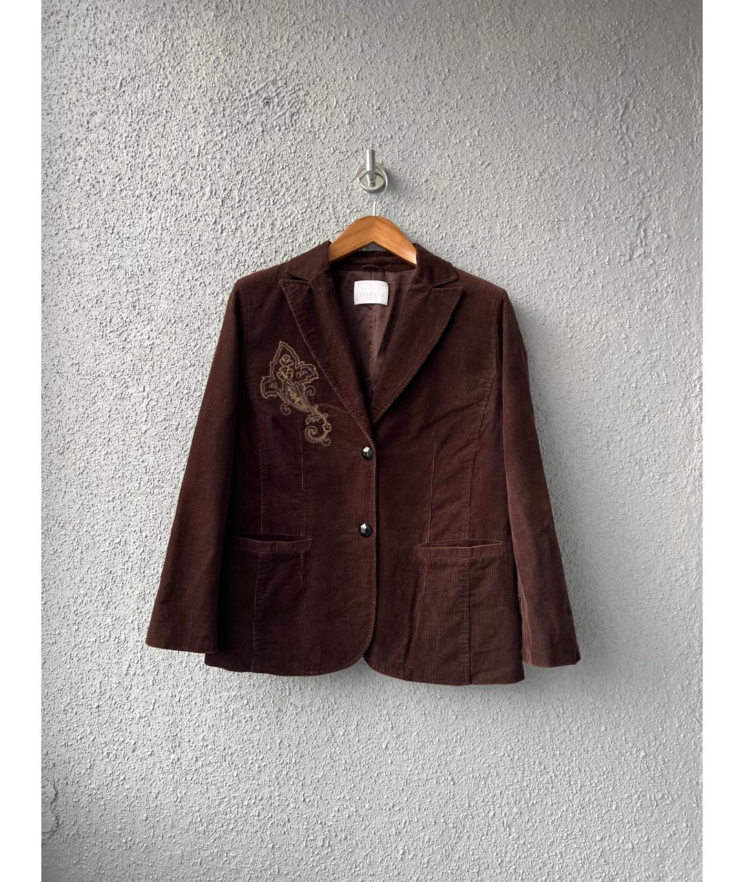 ICEBERG Коричневый хлопковый жакет/пиджак, фото 8