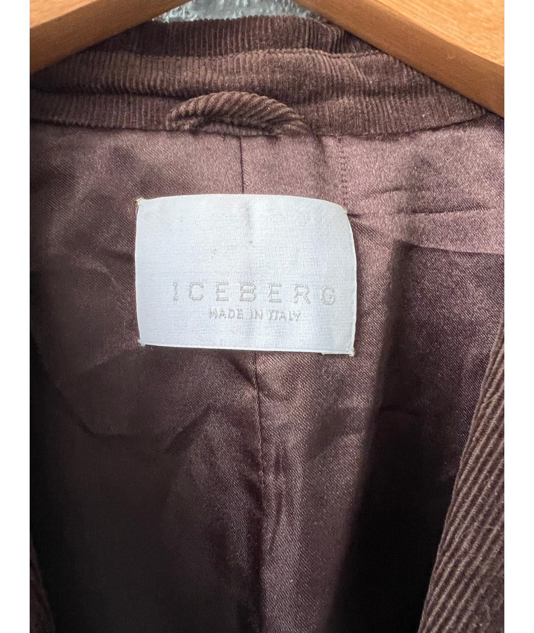 ICEBERG Коричневый хлопковый жакет/пиджак, фото 4