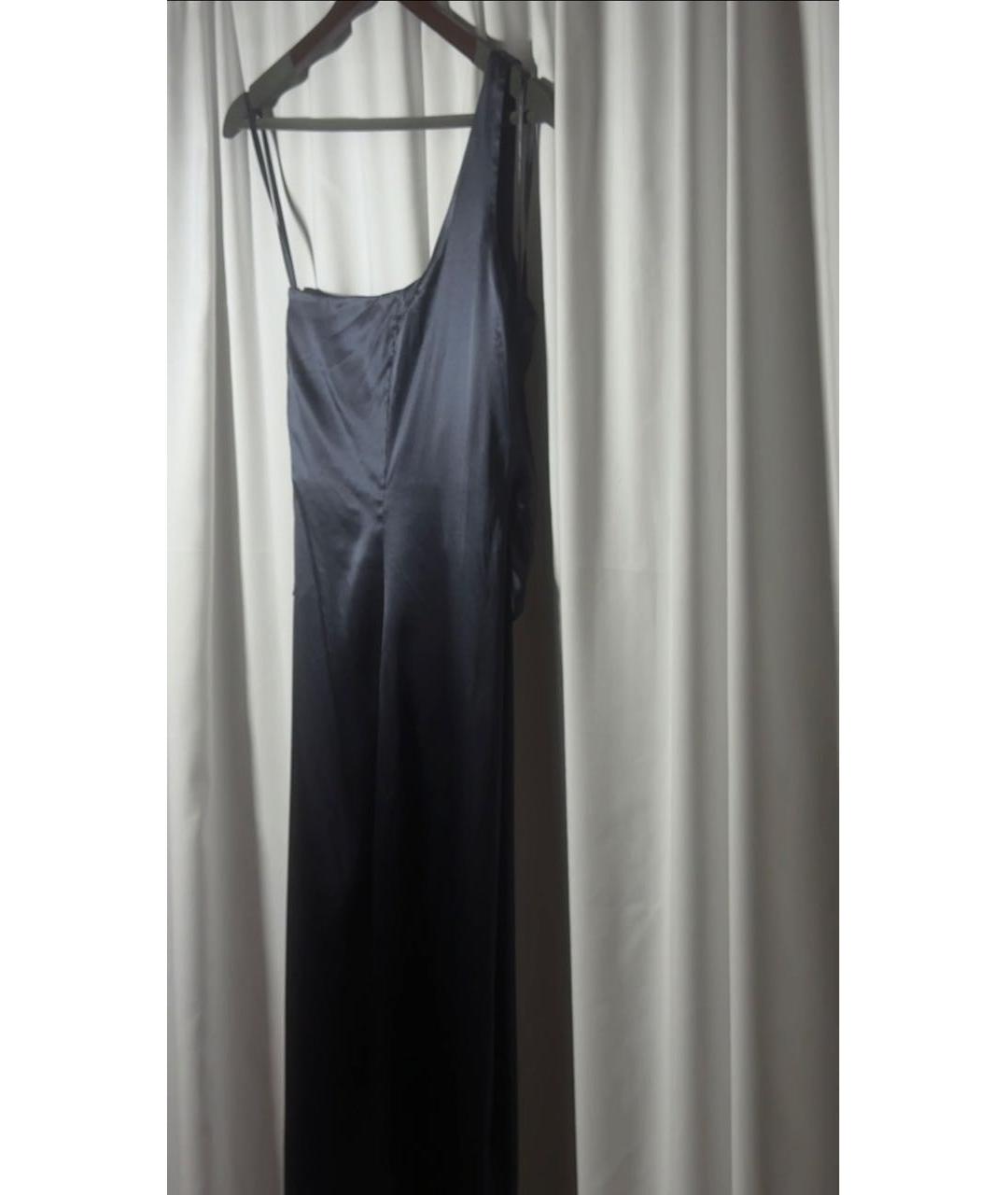 ROBERTO CAVALLI Темно-синее шелковое вечернее платье, фото 2