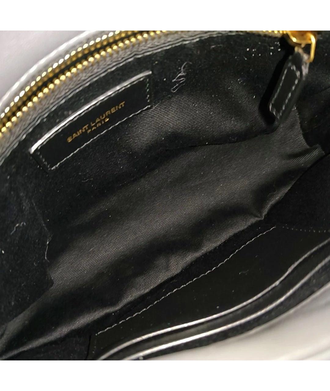 SAINT LAURENT Серая кожаная сумка через плечо, фото 8