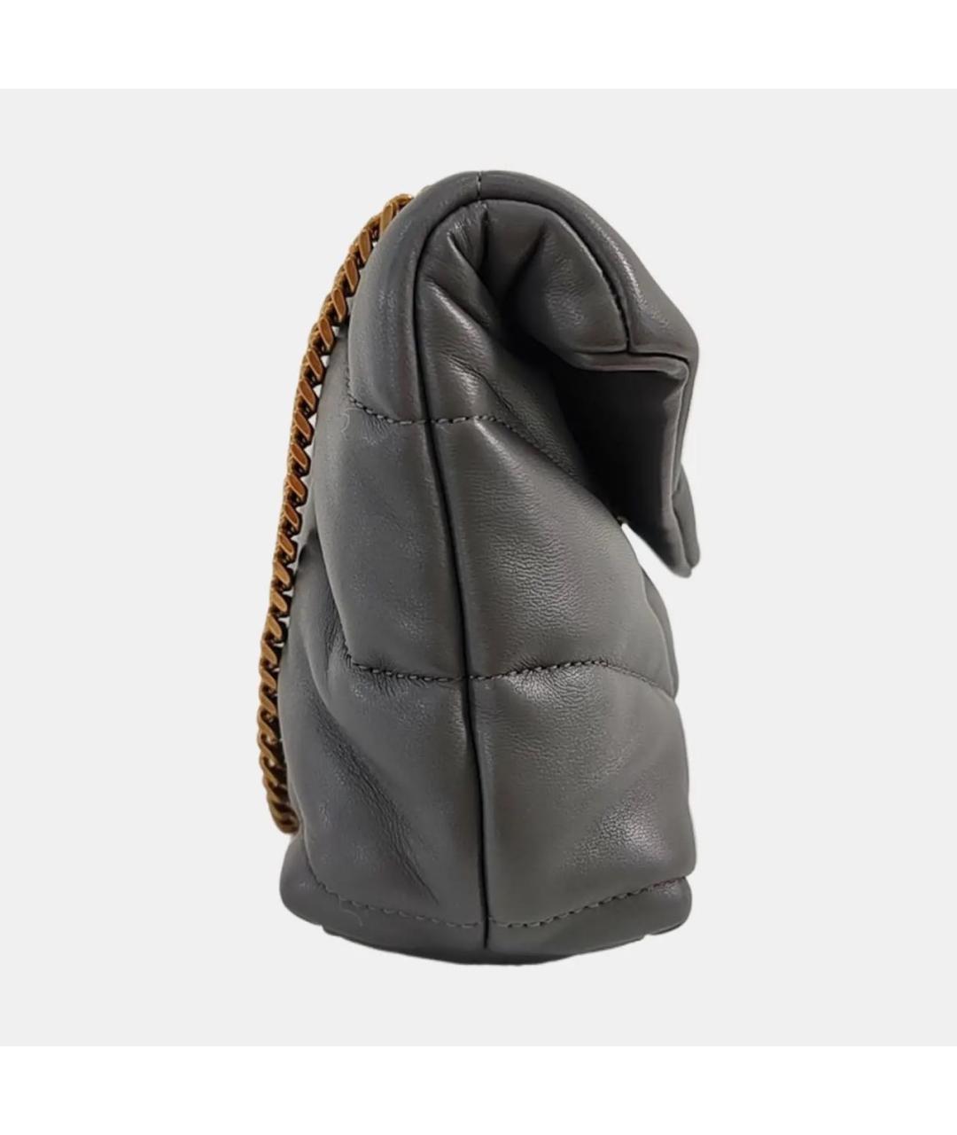 SAINT LAURENT Серая кожаная сумка через плечо, фото 3