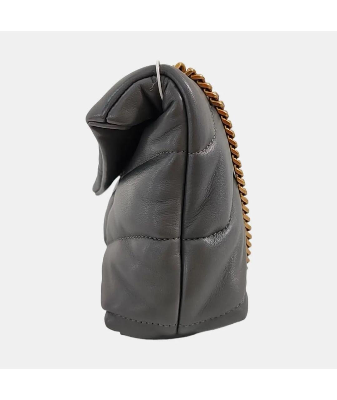 SAINT LAURENT Серая кожаная сумка через плечо, фото 2