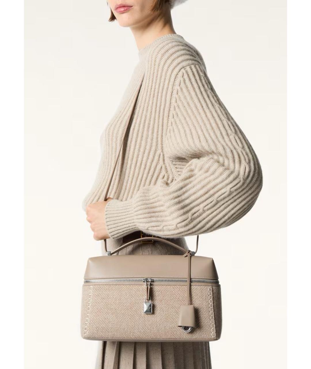 LORO PIANA Серая кожаная сумка через плечо, фото 8