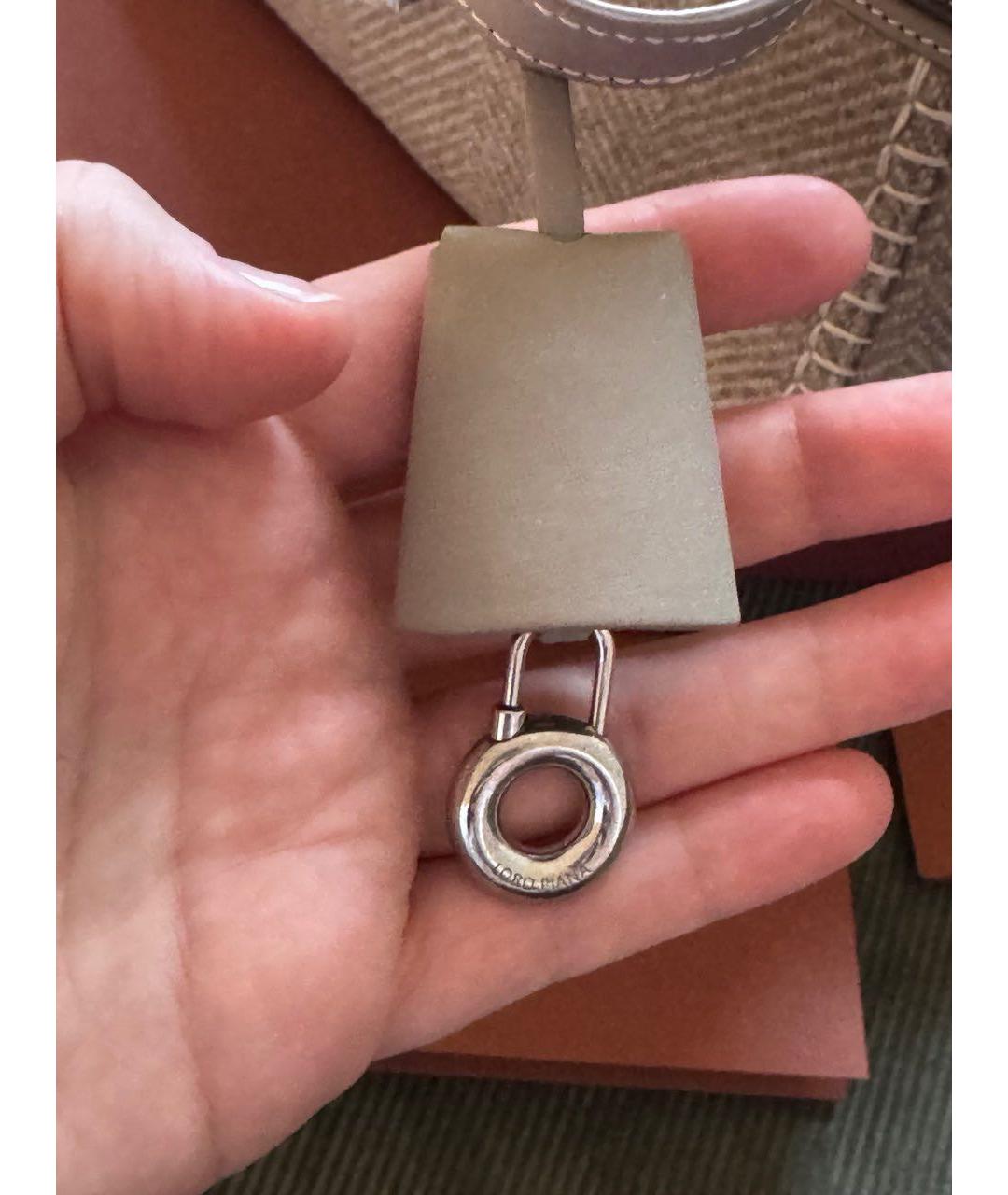 LORO PIANA Серая кожаная сумка через плечо, фото 6