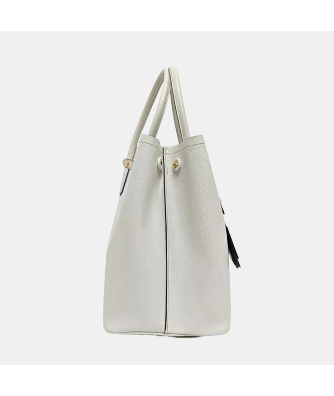 PRADA Белая кожаная сумка с короткими ручками, фото 3