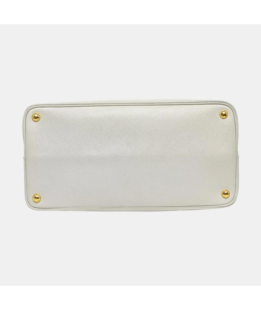 PRADA Белая кожаная сумка с короткими ручками, фото 5
