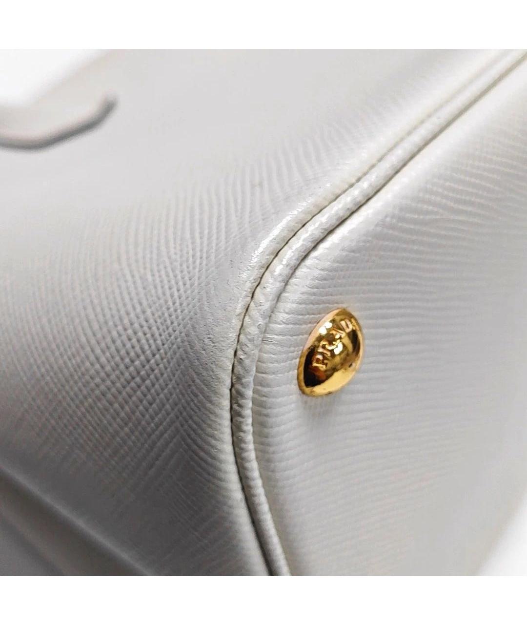 PRADA Белая кожаная сумка с короткими ручками, фото 8